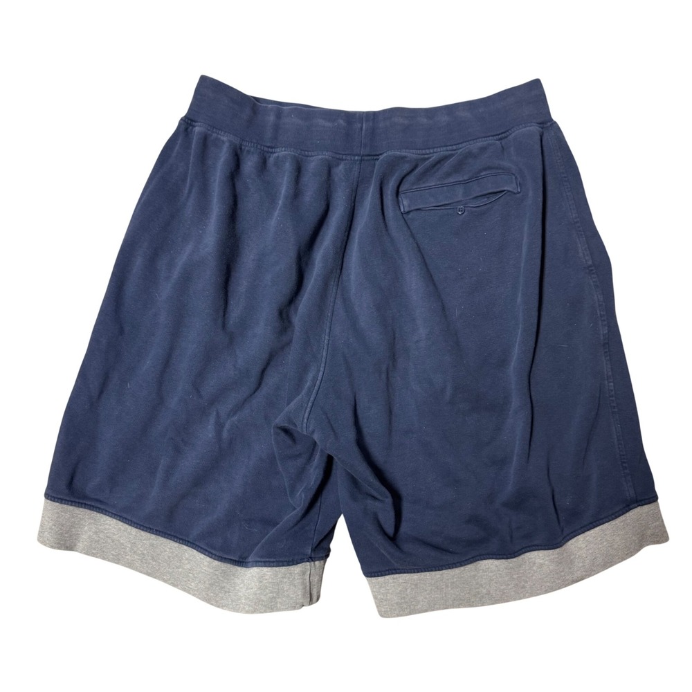 Jordan Mens Blue Fleece Shorts Jumpman Logo XXL Snap Pockets Gray Trim - Picture 2 of 7